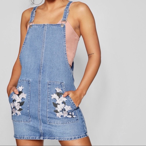 Denim Embroidery Dress - Picture 1 of 8